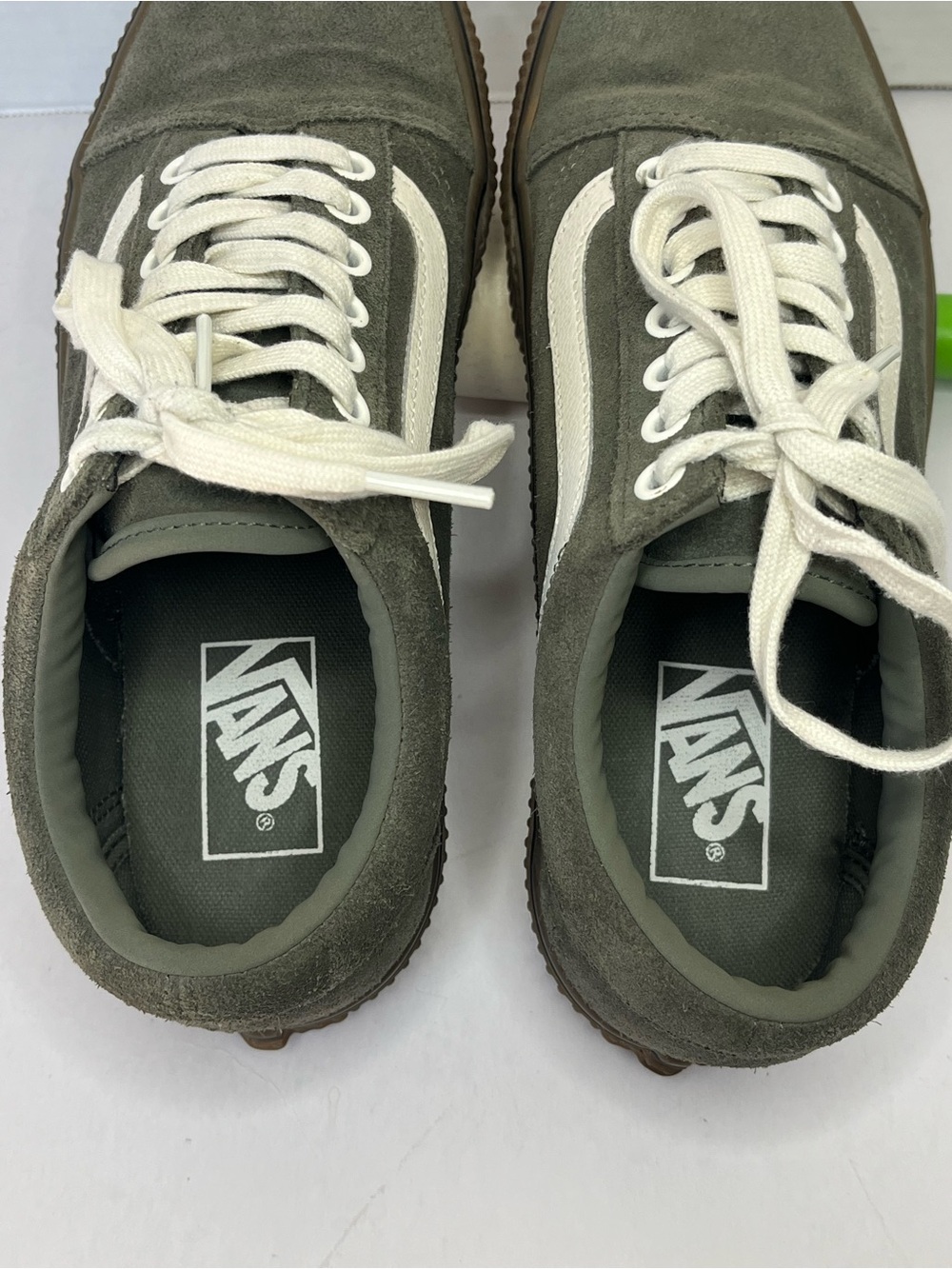 Vans Old Skool Dusty Olive Green Suede Gum Sole Skate Shoes Men 6.5 Women 8 - Picture 11 of 16